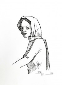 Tariq Mahmood, 12 x 16 Inch, Marker & Pointer on Paper, Figurative Painting, AC-TMD-019
